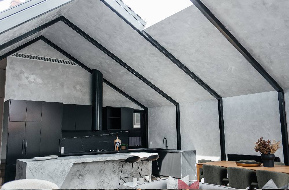 Kitchens 13 Contemporary kitchen with decorative microcement surfaces